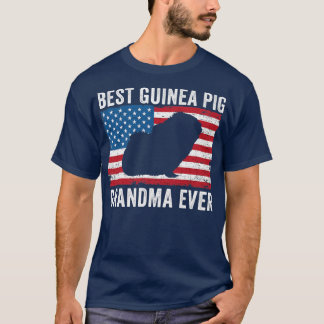 Guinee Pig Grandma American Flag Funny Guinee Pig T-shirt