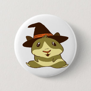 Guinee Pig Halloween Witch Ronde Button 5,7 Cm
