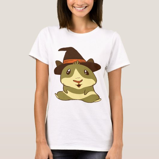 Guinee Pig Halloween Witch T-shirt (Voorkant)