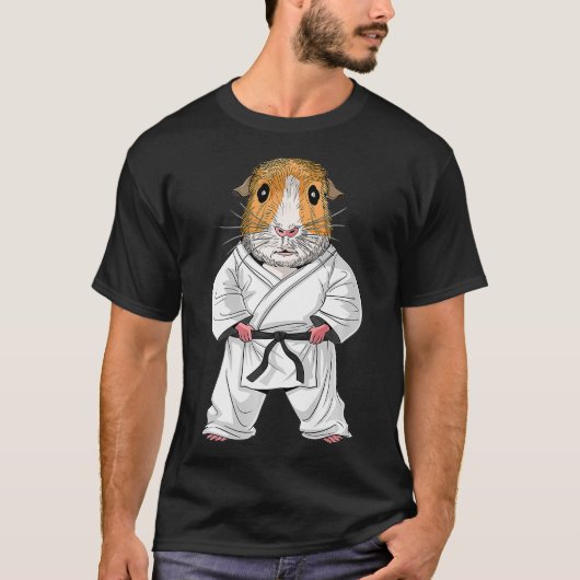 Guinee Pig Karate Ninja JiuJitsu Taekwondo Arts T-shirt (Voorkant)