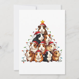 Guinee Pig Kerstboom Vrolijk Kerstfeest Aankondiging