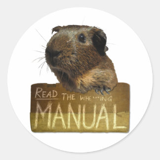 Guinee Pig Manual Ronde Sticker