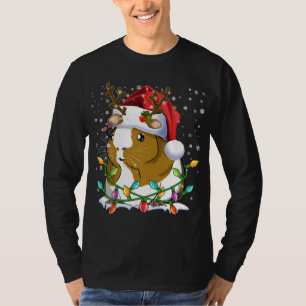 Guinee Pig Santa Hoed Kerstmis Lichten Familie Mat T-shirt