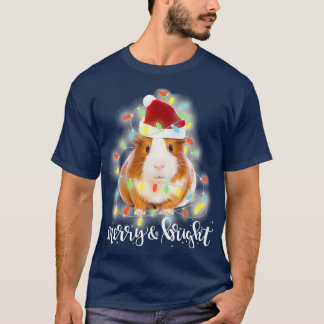 Guinee Pig Santa Santa Merry Bright Guinee T-shirt