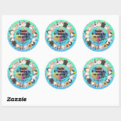 Guinee Pig Verjaardag Dank u Ronde Sticker (Vel)