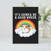 Guinee Pig Wheek Bedankkaart (Staand voorkant)