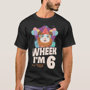 Guinee Pig Wheek Ik ben 6 6e Verjaardag T-shirt