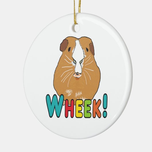 Guinee Pig Wheek Keramisch Ornament (Links)