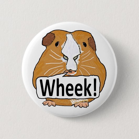 Guinee Pig Wheek Ronde Button 5,7 Cm (Voorkant)