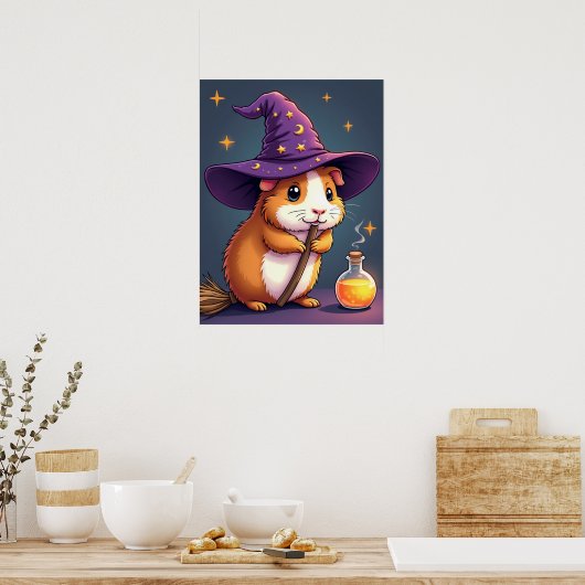 Guinee Pig Witch - Schattigee Dog Pop Art Poster (Keuken)