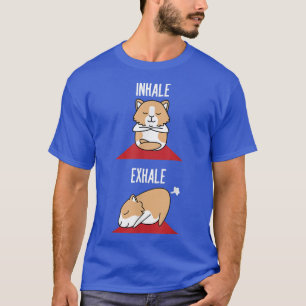 Guinee Pig Yoga Fart Funny Inhale Exhale Pet Posit T-shirt