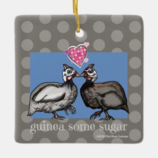 GUINEE SOMMIGE SUIKERpolkadot keramische siervoorw Keramisch Ornament (Voorkant)