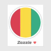 Guinee Vlag Ronde Sticker (Vel)