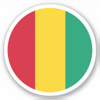 Guinee Vlag Ronde Sticker