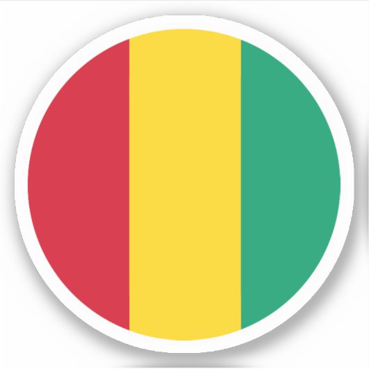 Guinee Vlag Ronde Sticker (Voorkant)