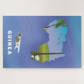 Guinee Zuid-Afrika Ski poster print. Legpuzzel (Horizontaal)
