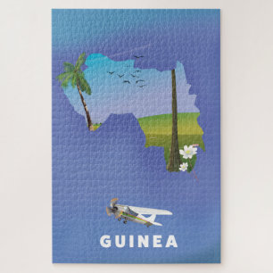 Guinee Zuid-Afrika Ski poster print. Legpuzzel