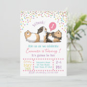 Guinéen Cochon Anniversaire Invitation Confetti (Debout devant)