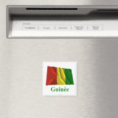 Guinese golfvlag met naam in het Frans Magneet (Insitu (Vaatwasser))