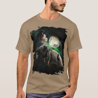 Guinese pig 3 Moon Wolf Howling T-shirt