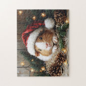 Guinese varken met een Santa Hat Legpuzzel (Verticaal)