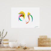 Guinese varken of twee vogels poster (Keuken)