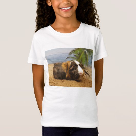 Guinese varken onder palmboomschenkel t-shirt (Voorkant)