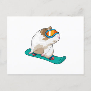 Guinese varken Snowboarder Briefkaart