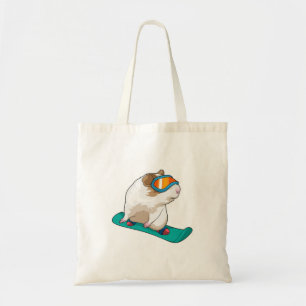 Guinese varken Snowboarder Tote Bag