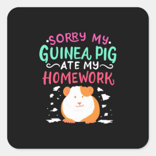 Guinese varken terug naar school vierkante sticker