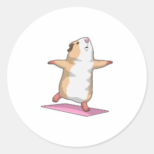 Guinese varken Yoga Meditation Fitness Ronde Sticker