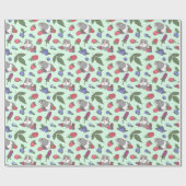 Guinese Varkens en bergen Patroon in Mint Green Cadeaupapier (Vlak)