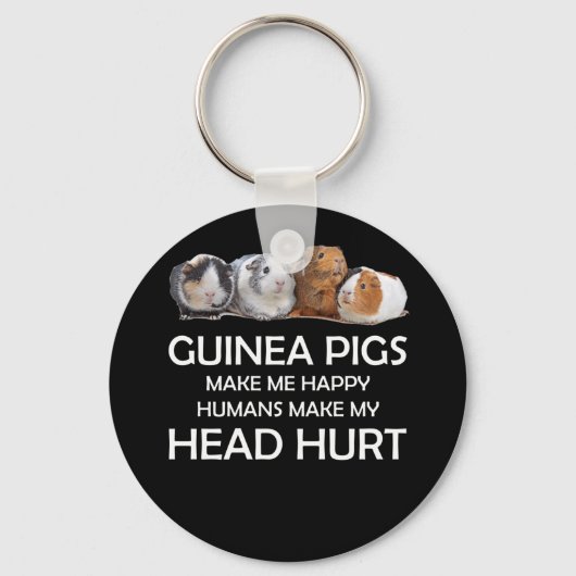 Guinese varkens maken me blij dat Humans mijn hoof Sleutelhanger (Voorkant)