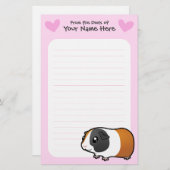 Guinese varkensliefde (glad haar) briefpapier (Voorkant / Achterkant)