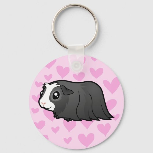 Guinese varkensliefde (lang haar) sleutelhanger (Voorkant)