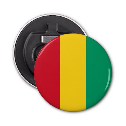 Guinese vlag button flesopener (Voorkant)