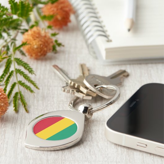 Guinese vlag sleutelhanger (Zijkant)