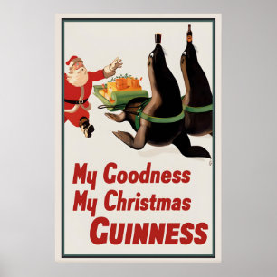 Guinness Kerst Poster Print  John Gilroy