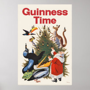 Guinness Kerst Poster Print  Oude John