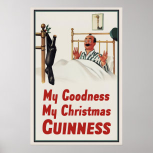 Guinness Kerststrump Affiche Afdruk  John Poster
