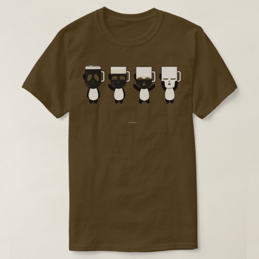Guinness Panda Beer Pattern zwart T-shirt (Design voorkant)