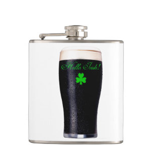 Guinness Pint afbeelding voor Vinyl Wrapped Flask Heupfles