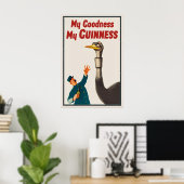 Guinness Struis Poster Print  John Gilroy Vintage (Thuiskantoor)