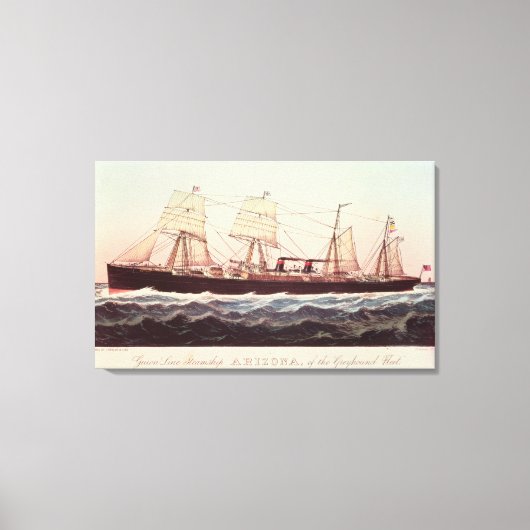 Guion Line Steamship Arizona Canvas Afdruk (Voorkant)