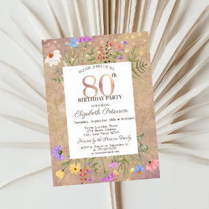 Guirlande de fleurs sauvages pour invitation 80e a