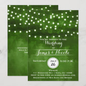 Guirlande de lumières de la forêt verte Invitation (Devant / Derrière)