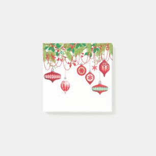 Guirlande de Noël et notes de post-it d'ornements