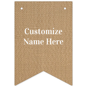 Guirlande de toile de jute personnalisable Drapeau