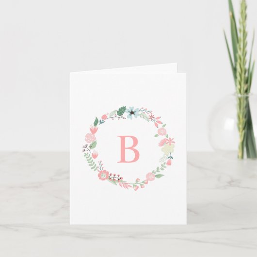 Guirlande florale décorée d'un monogramme élégante (Devant)