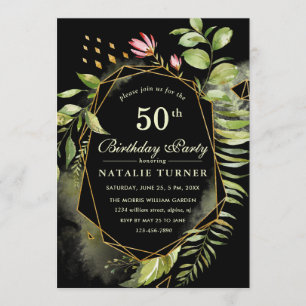 Guirlande florale géométrique Invitation de fête d